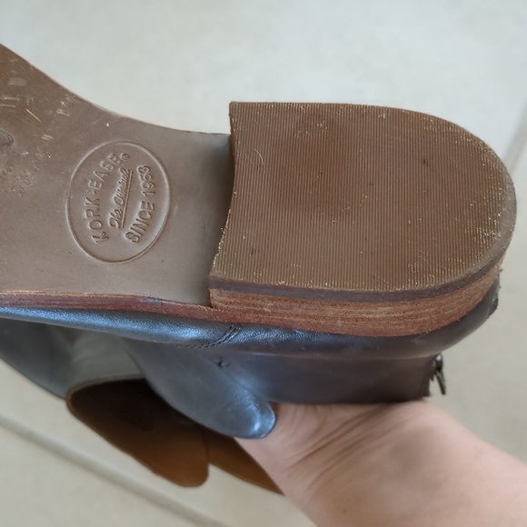 Kork-ease Women's Distressed Leather Ankle Biker Weatern Rider Boots - Gray 8.5 - Picture 6 of 8